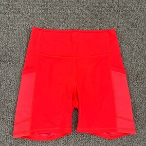 Fabletics Bright Red Bike Shorts